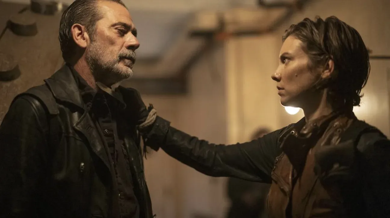 Maggie and Negan facing each other in The Walking Dead: Dead City.